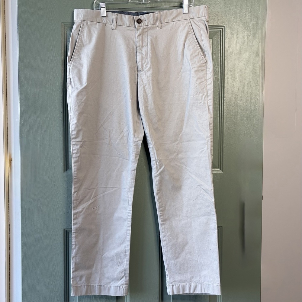 Tommy Hilfiger‎ Tailored Fit Chino Pants Mens 36x30 Gray Stretch Cotton Trousers